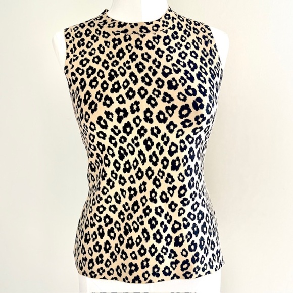 Theory Leopard-Print Shell Sleeveless Top Size M - Picture 2 of 6